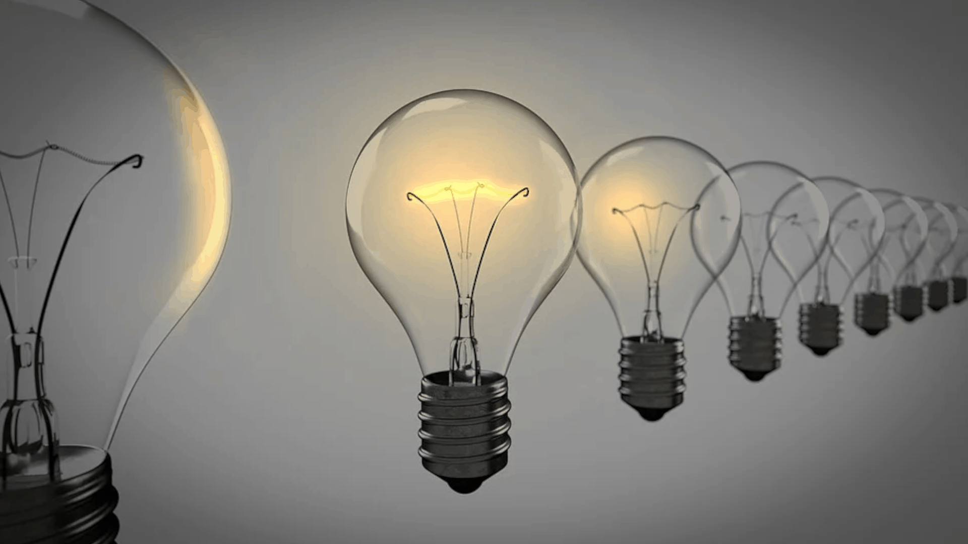 Light bulbs that represent thought leadership and coming up with ideas