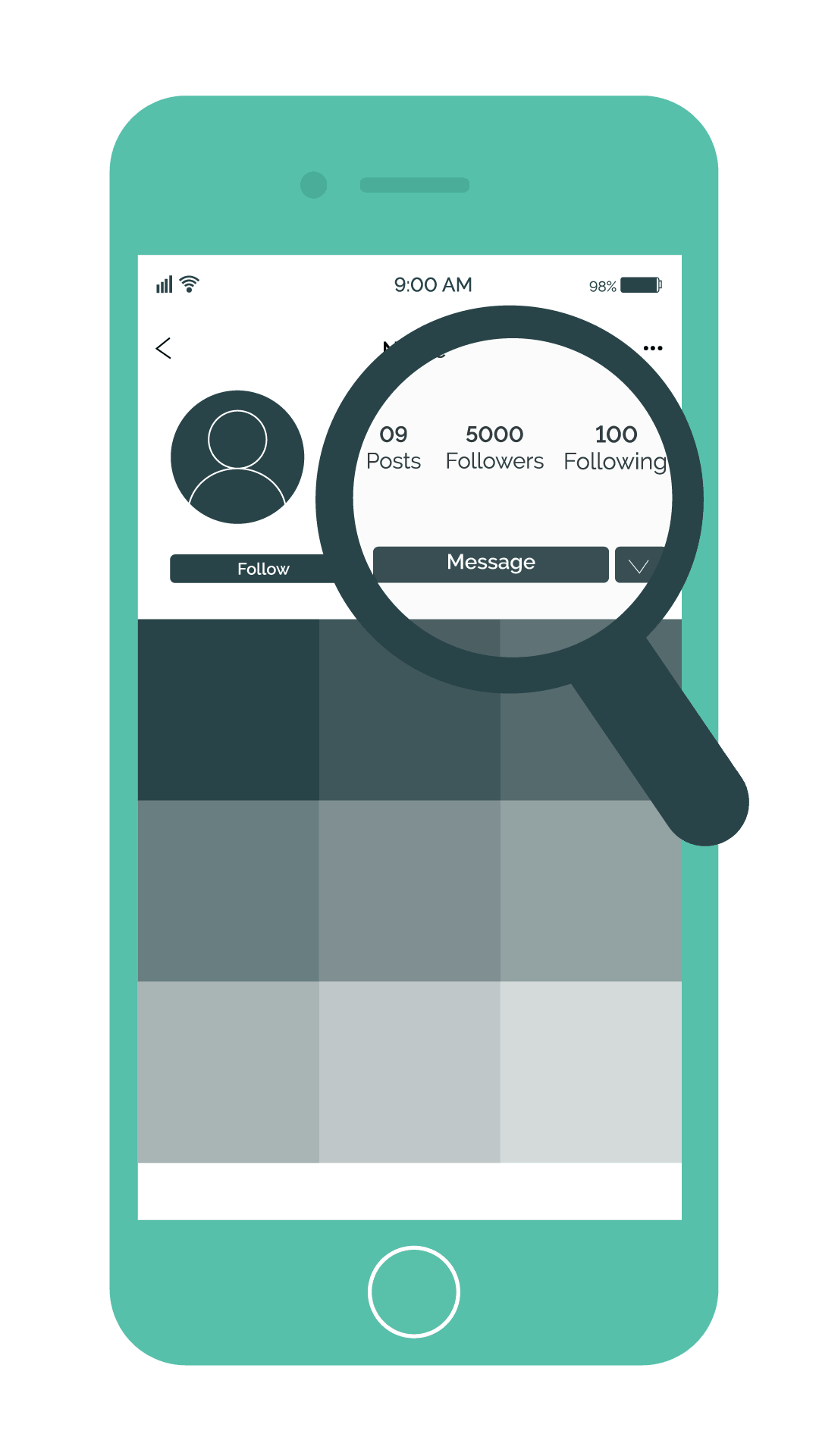 Instagram profile on mobile device