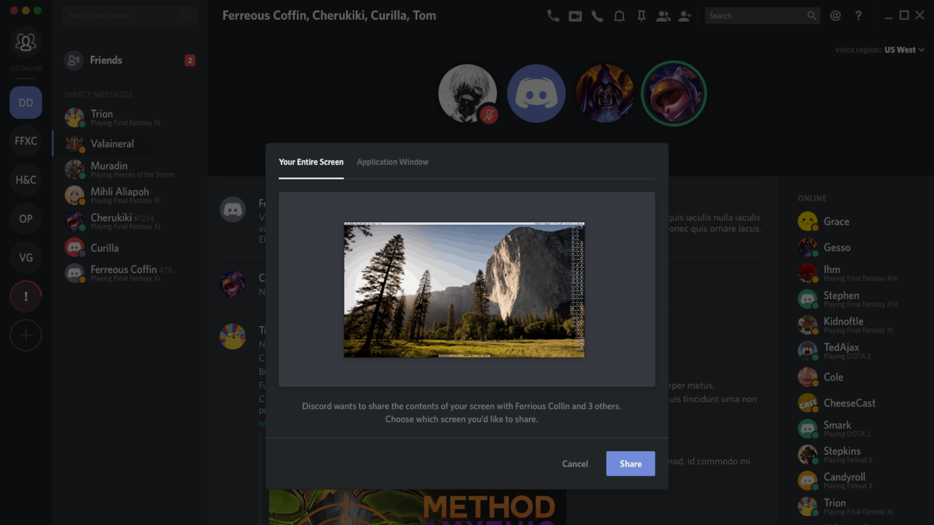 Visual work space on Discord's business communication tool 