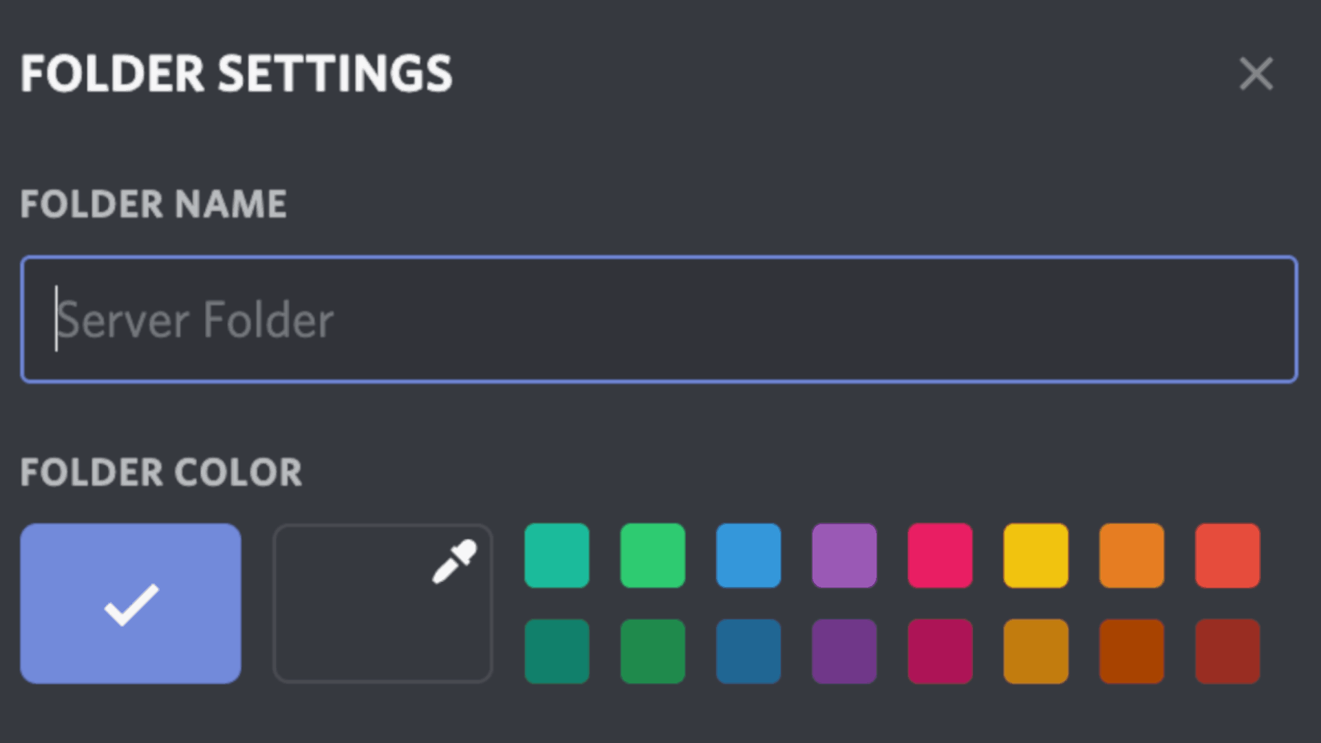 Creating folders on Discord's business communication tool