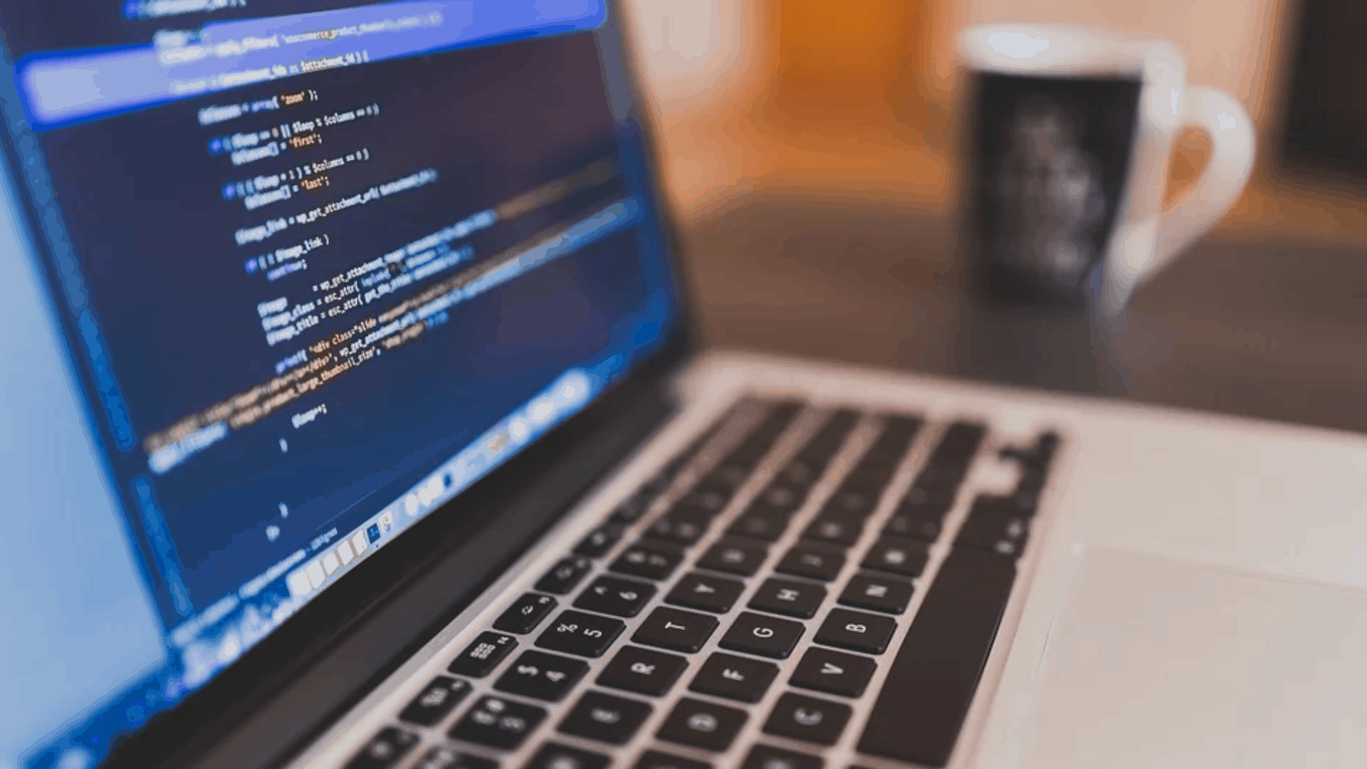 Researching online reputation on a laptop