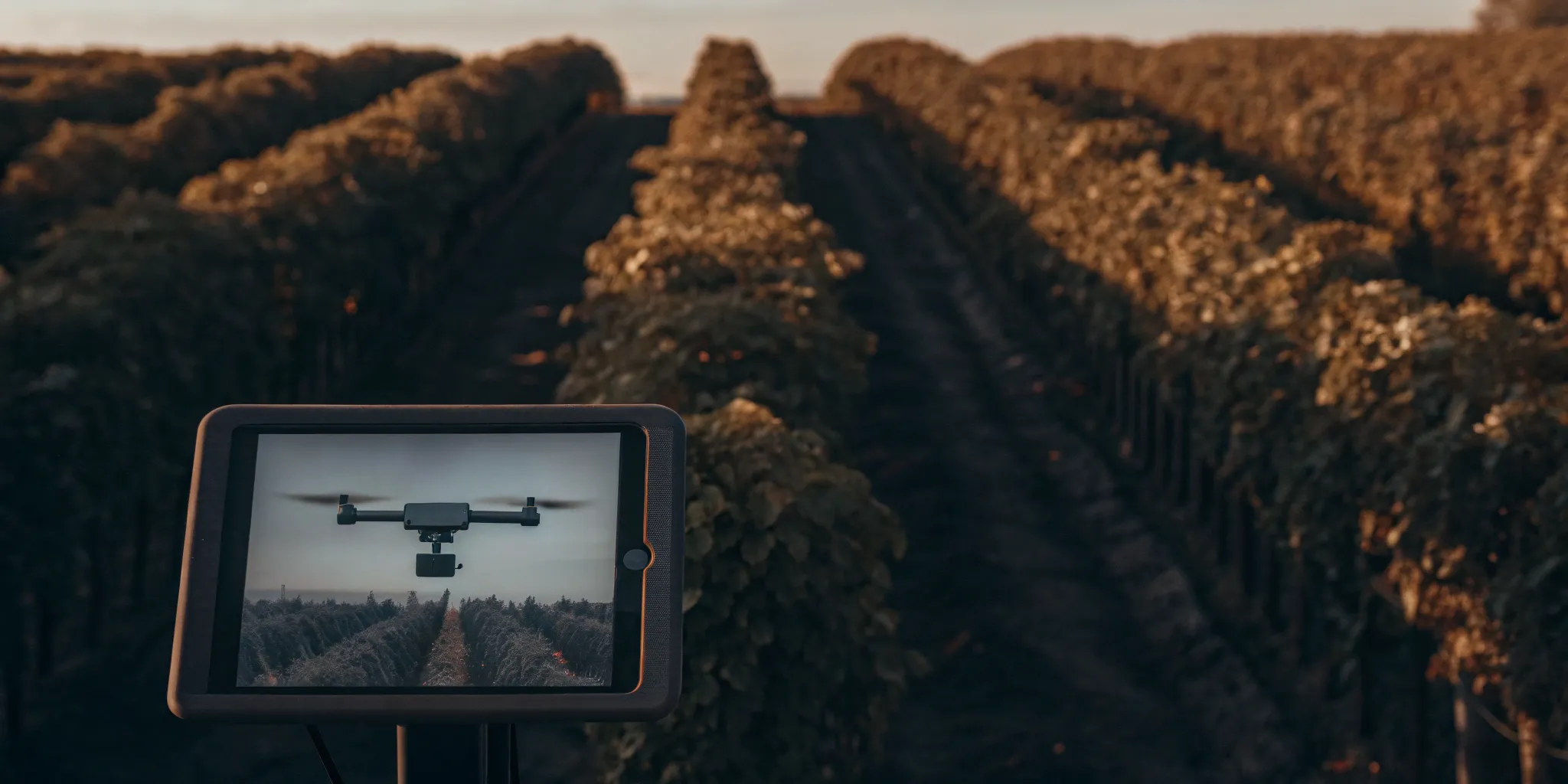 Fractional CMO monitors AgTech vineyard progress.